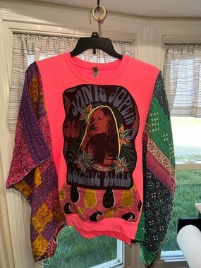 Handmade Neon Pink Janis Joplin Shirt